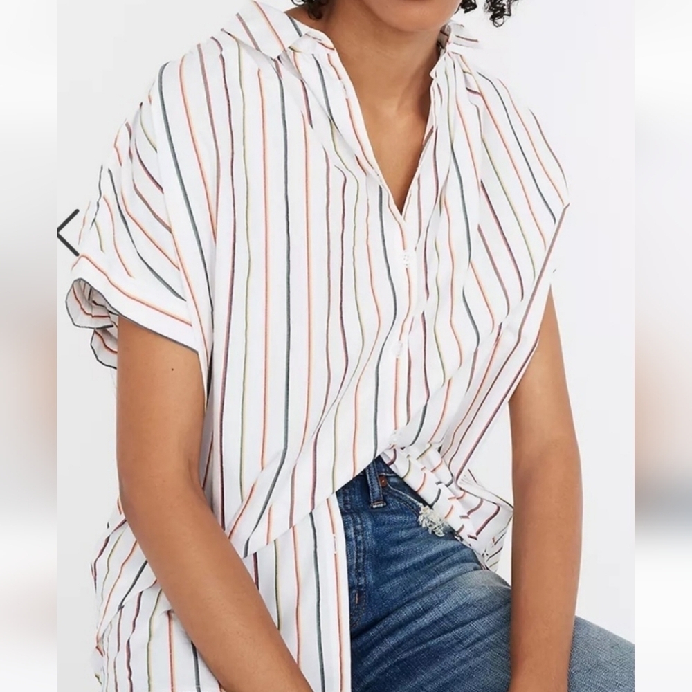 Madewell central shirt in Sadie stripe rainbow Size S